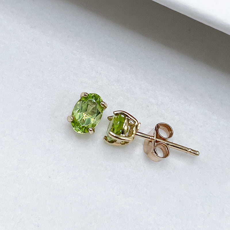 Peridot Earrings in 10k Gold