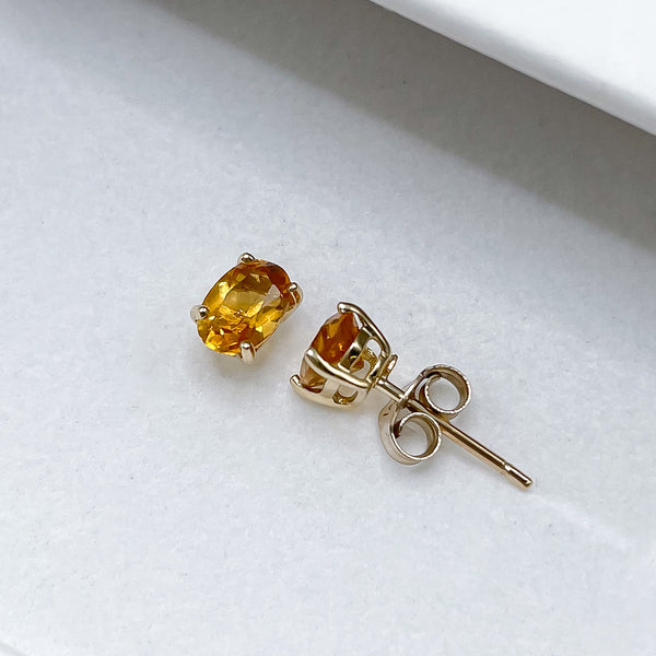 Citrine Earrings In 10k Gold