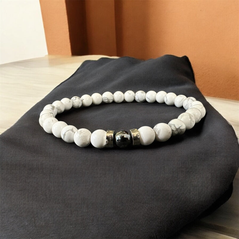 5D 18k Gold Plated bead in Genuine Natural Healing, Protection, Wealth, Love, Career & Success Stone Bracelet 6mm