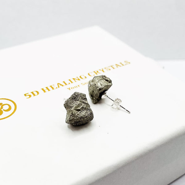 Raw Pyrite Stud Earrings