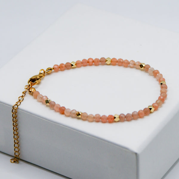 Sunstone 4mm Faceted Bracelet