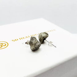 Raw Pyrite Stud Earrings