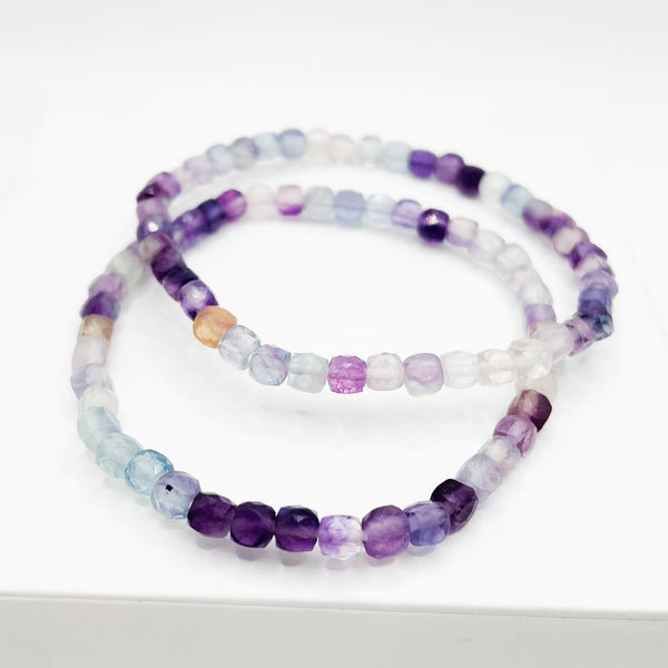 Multicolored Fluorite Faceted Bracelets