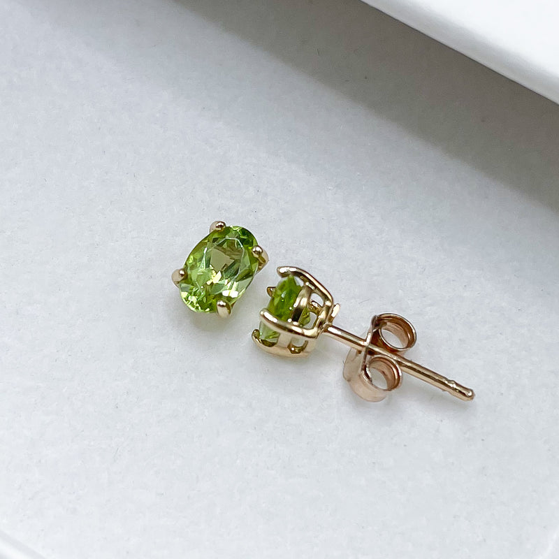 Peridot Earrings in 10k Gold