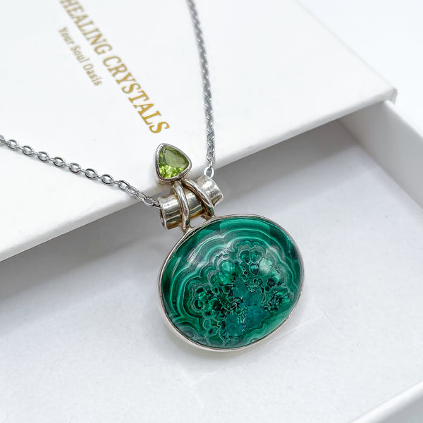 Malachite x Peridot Pendant 004