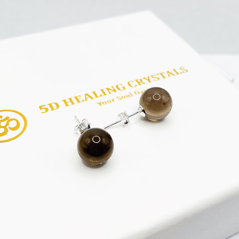 Smoky Quartz Stud Earrings