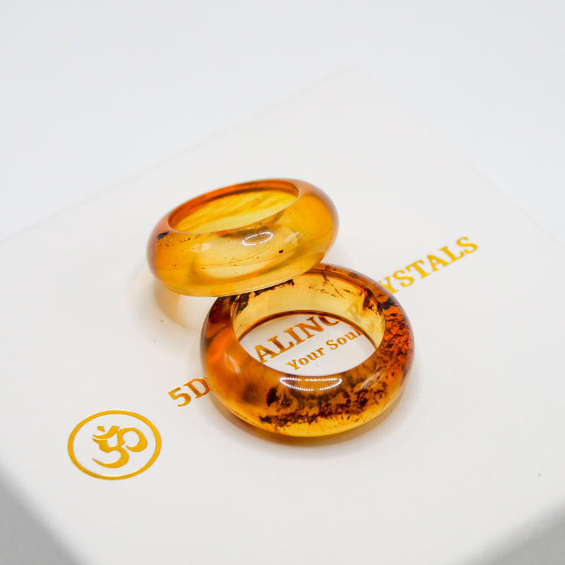 Burmese Amber Bangle Ring