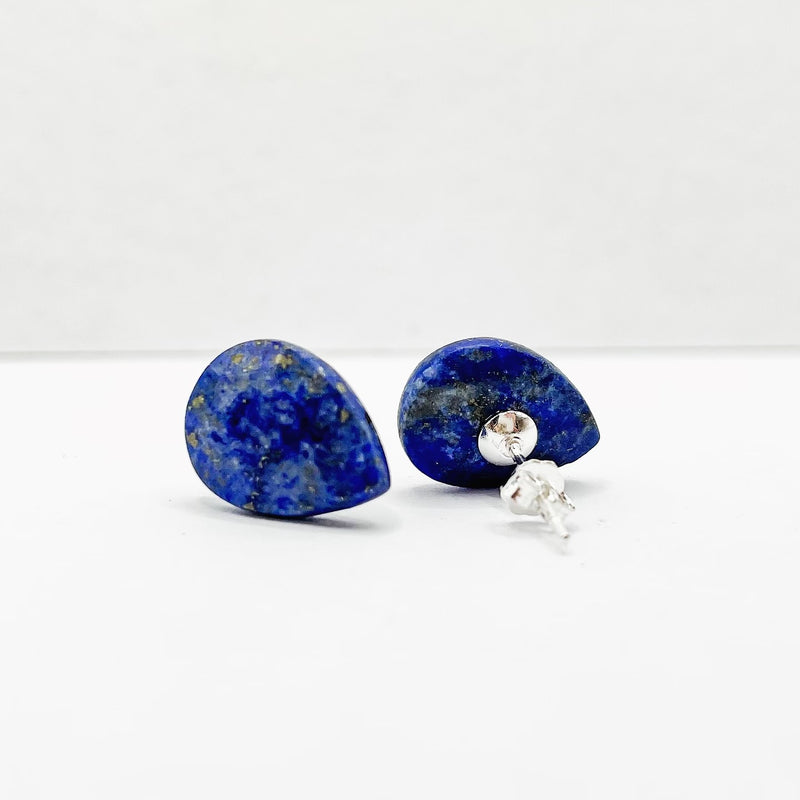 Lapis Lazuli Tear Drop Stud Earrings