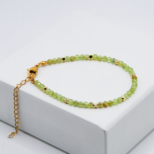 Peridot 4mm Faceted Bracelet