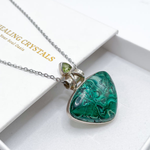 Malachite x Peridot Pendant 003