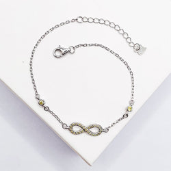 Yellow Zircon Infinity Dainty Bracelet