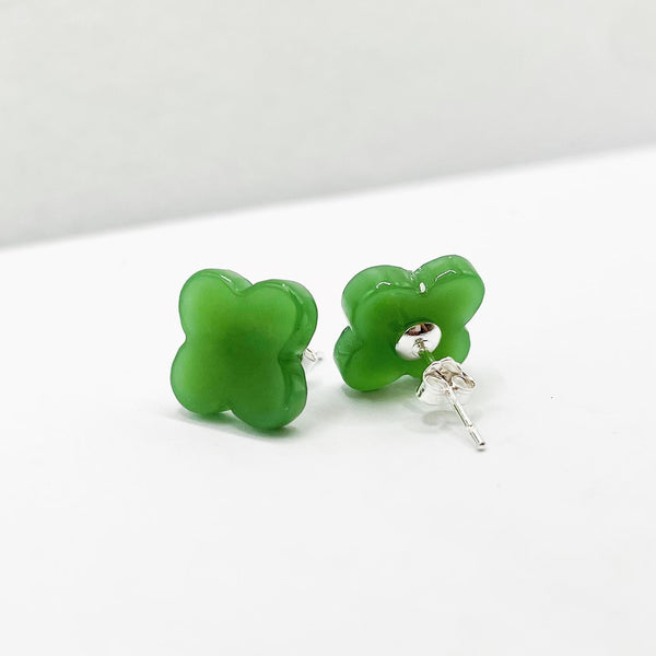 Four Leaf Clover 🍀 Green Aventurine Stud Earrings