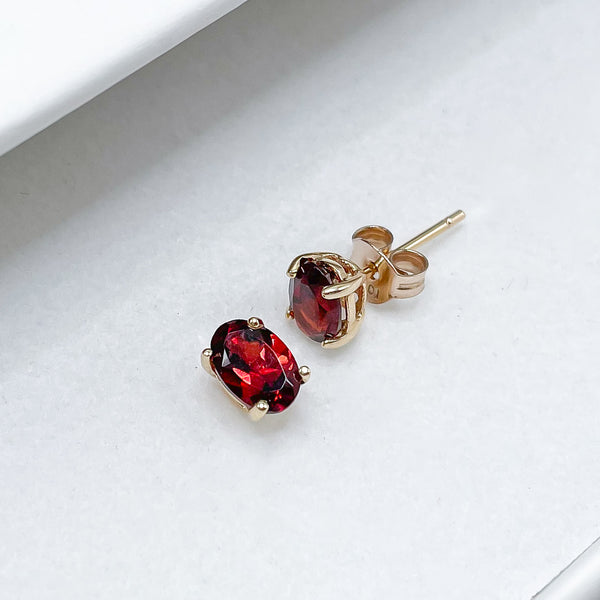 Garnet Earrings in 10k Gold