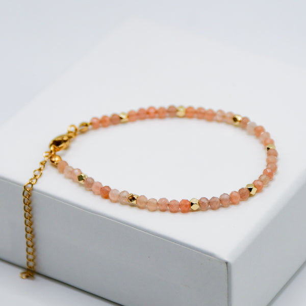 Sunstone 4mm Faceted Bracelet