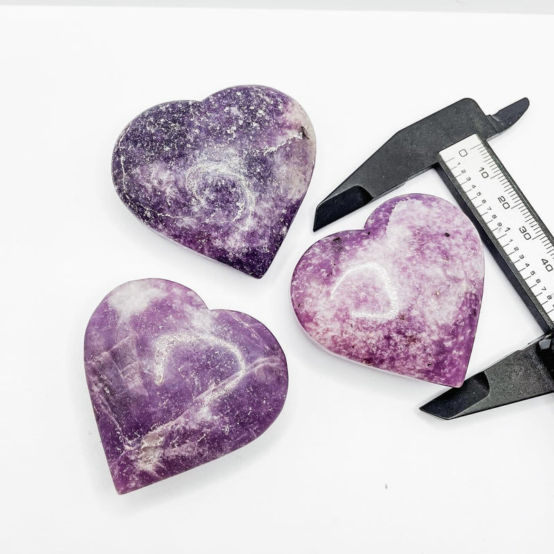 Lepidolite Heart Shape Palm Stones