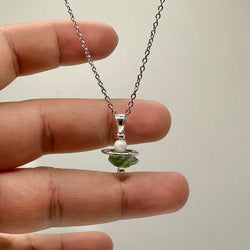 Limited Authentic Moldavite And Moonstone Pendant