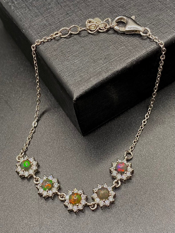 Black Opal Chain Bracelet