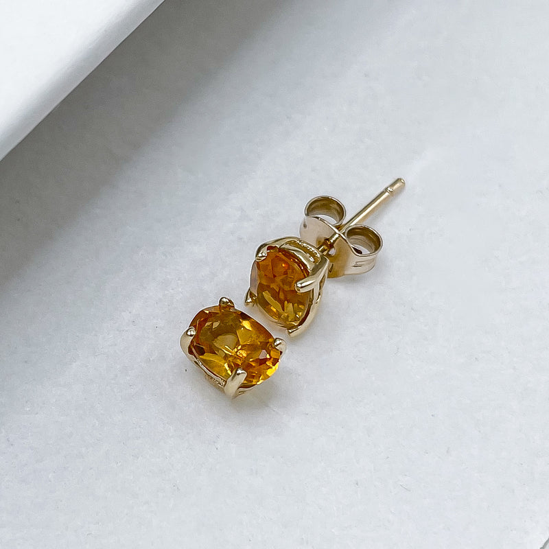 Citrine Earrings In 10k Gold