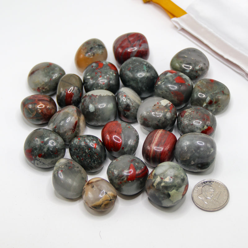 African Bloodstone Tumbled Stones