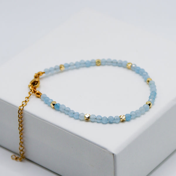 Aquamarine 4mm Faceted Bracelet