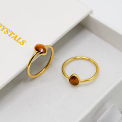 Tiger’s Eye Ring (Teardrop Shape)