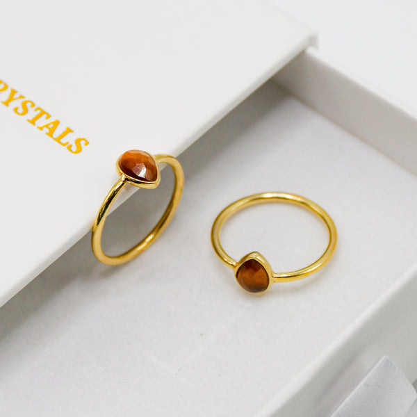 Tiger’s Eye Ring (Teardrop Shape)