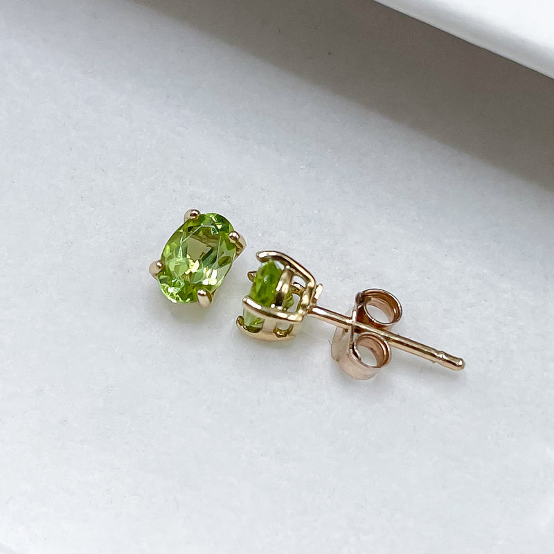 Peridot Earrings in 10k Gold