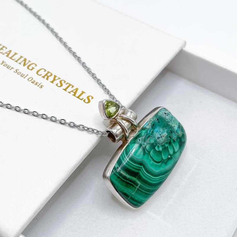 Malachite x Peridot Pendant 005