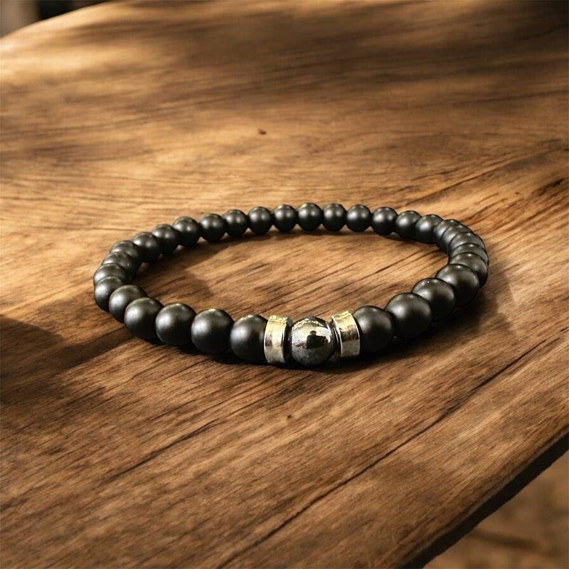 5D 18k Gold Plated bead in Genuine Natural Healing, Protection, Wealth, Love, Career & Success Stone Bracelet 6mm