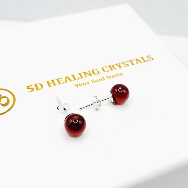 Hessonite Garnet Stud Earrings