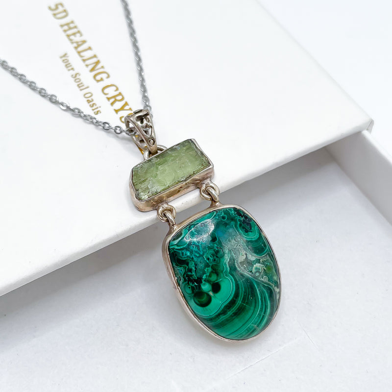 Malachite x Green Kyanite Pendant