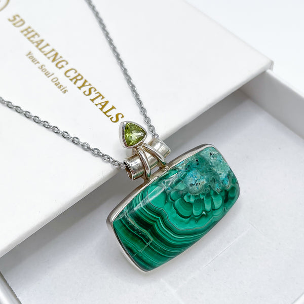 Malachite x Peridot Pendant 005