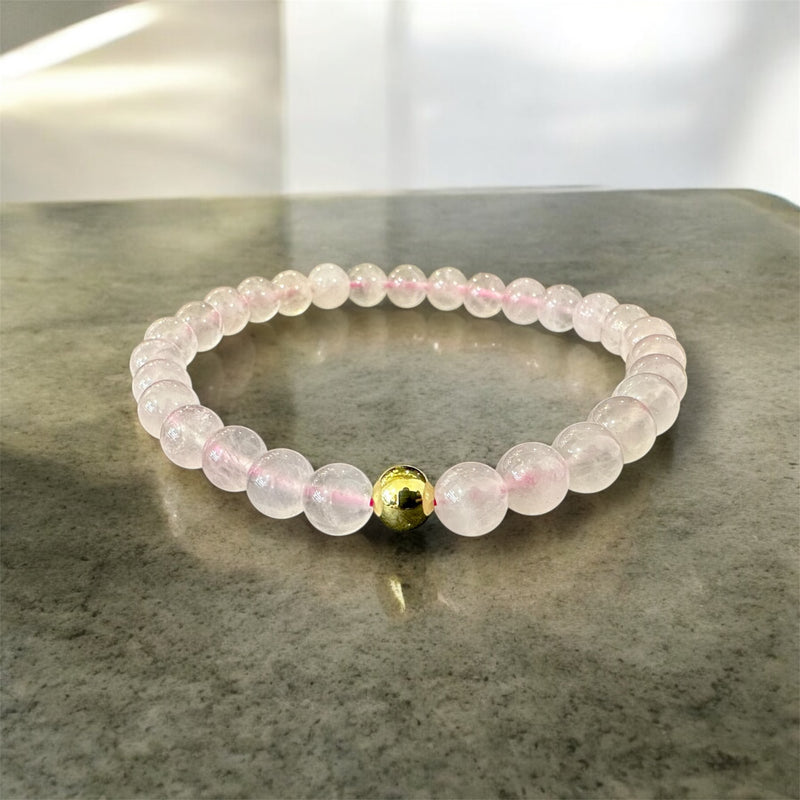 5D 18k Gold Plated bead in Genuine Natural Healing, Protection, Wealth, Love, Career & Success Stone Bracelet 6mm
