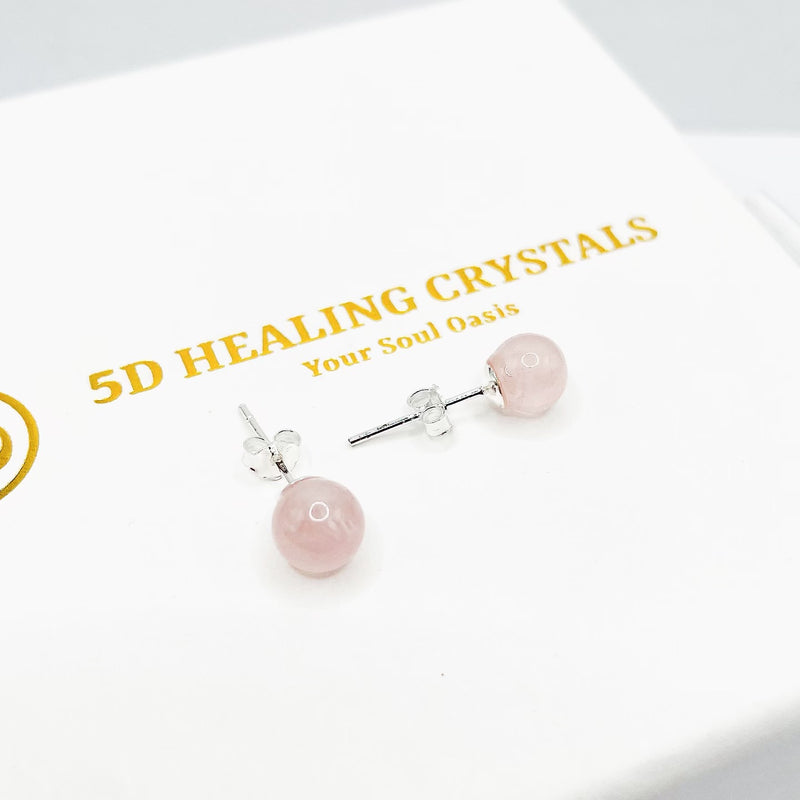 Rose Quartz Stud Earrings