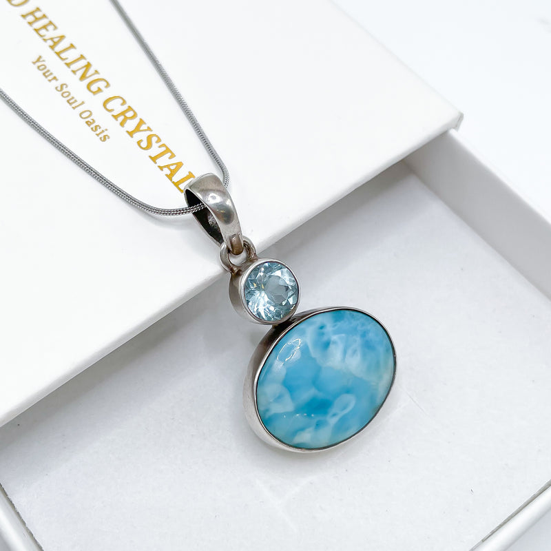 Larimar And Aquamarine Pendant