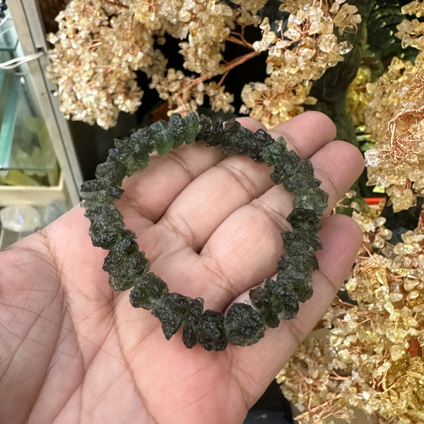 Raw Moldavite Bracelet Czech Republic