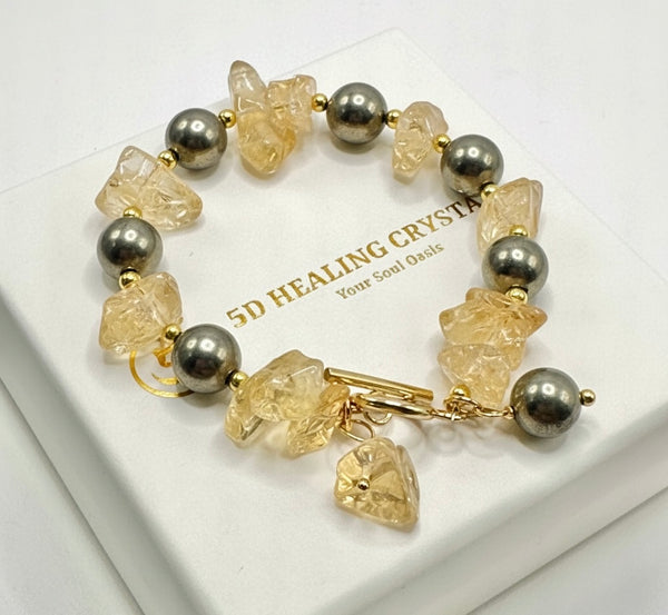 Pyracite [Citrine + Pyrite Money Magnet Bracelet]