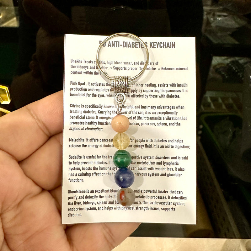 Authentic Natural Healing, Protection, Wealth, Love, Career & Success Gemstones Keychain