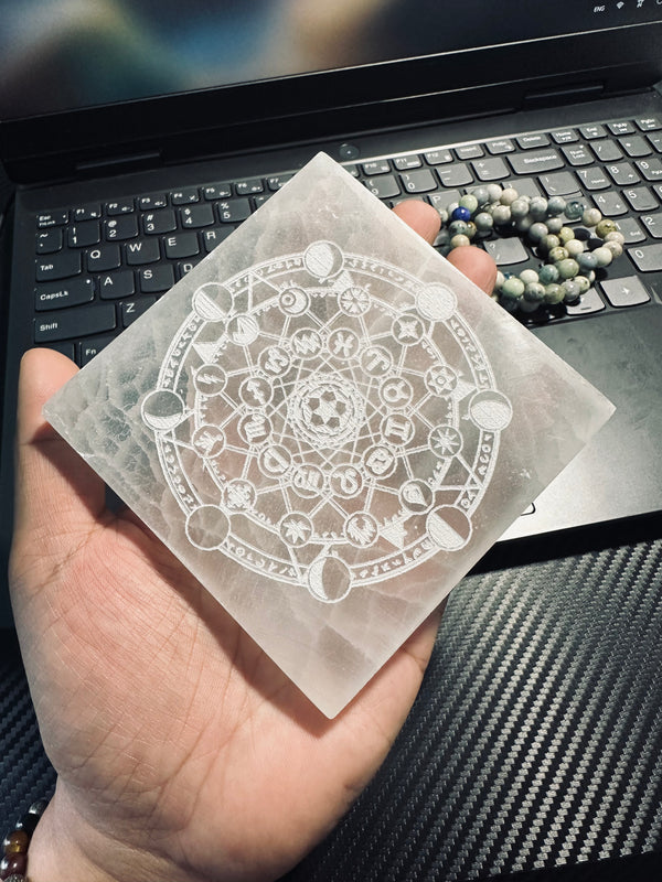 Selenite Charging Plate 12 Constellation