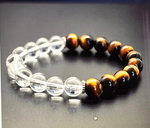 Clear quartz and Tigers Eye