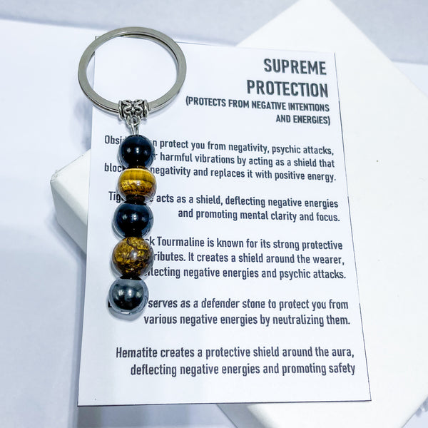 Authentic Natural Healing, Protection, Wealth, Love, Career & Success Gemstones Keychain