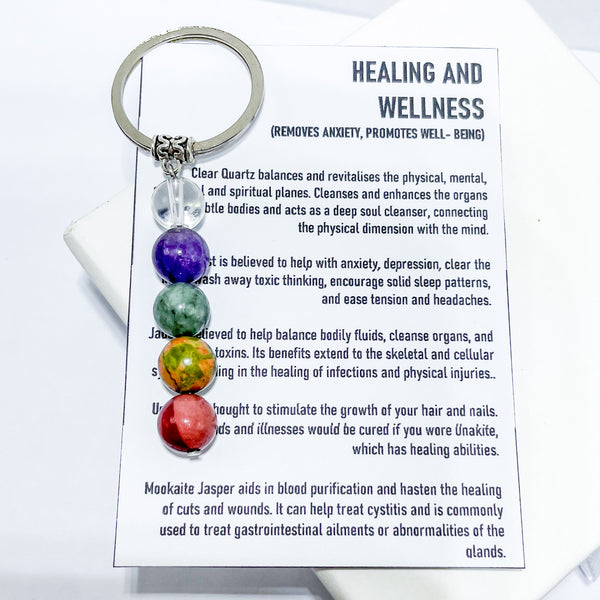 Authentic Natural Healing, Protection, Wealth, Love, Career & Success Gemstones Keychain
