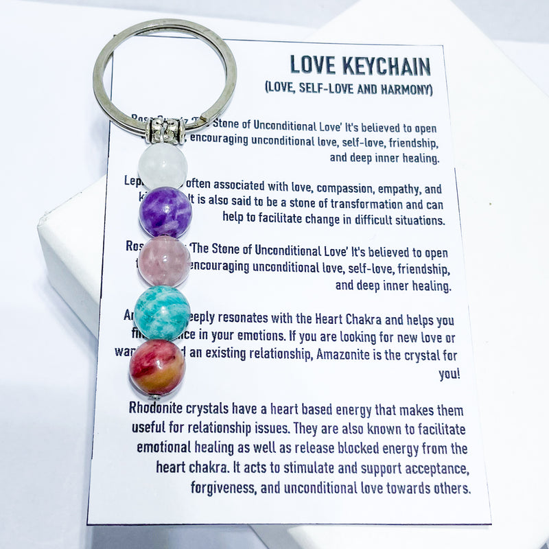 Authentic Natural Healing, Protection, Wealth, Love, Career & Success Gemstones Keychain