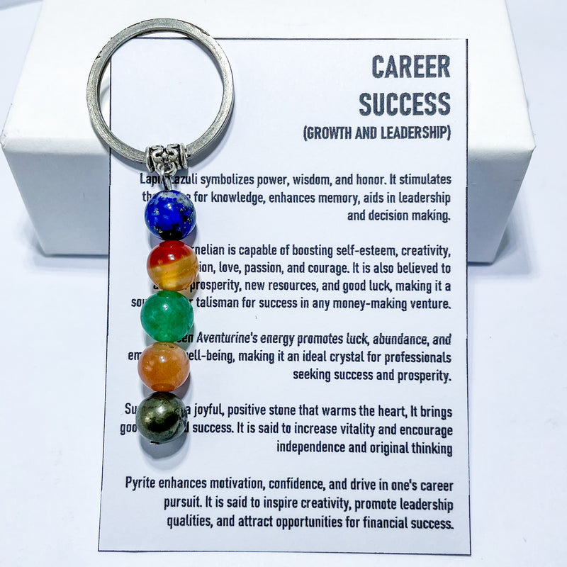 Authentic Natural Healing, Protection, Wealth, Love, Career & Success Gemstones Keychain