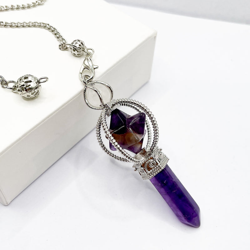 Merkaba Amethyst Pendulum