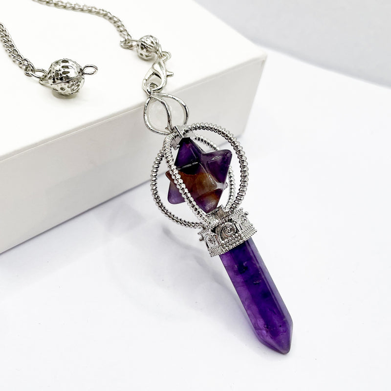 Merkaba Amethyst Pendulum