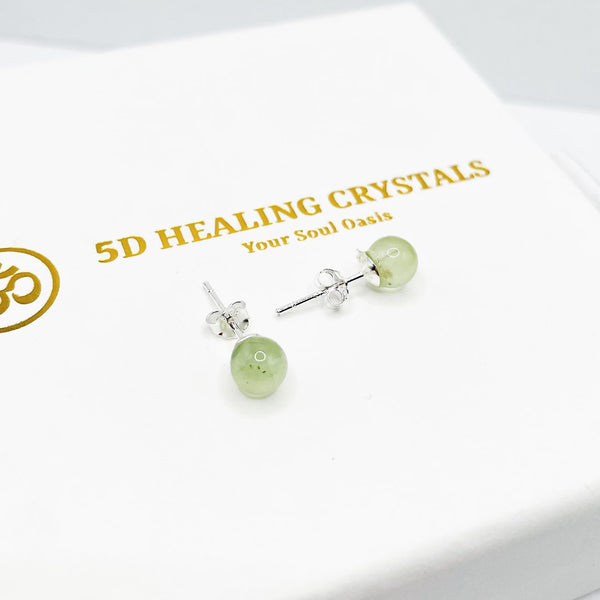 Prehnite Stud Earrings