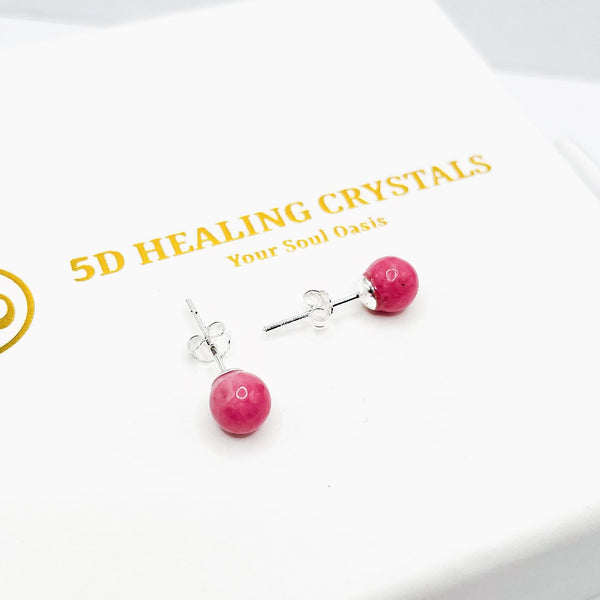 Rhodonite Stud Earrings