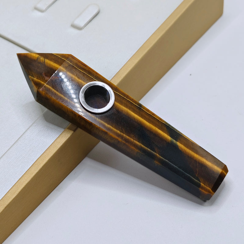 Tiger’s Eye Crystal Pipe