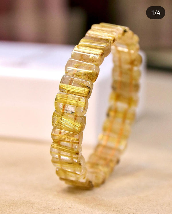 High Quality Soft Bangle Golden Rutilated Quartz